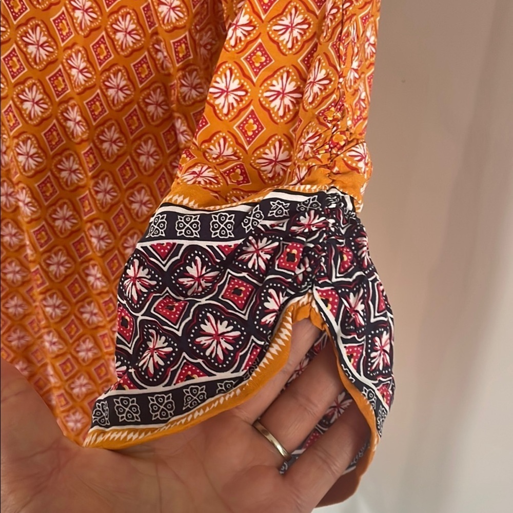 Hotouch Orange Patterned Boho Dress - Picture 4 of 8